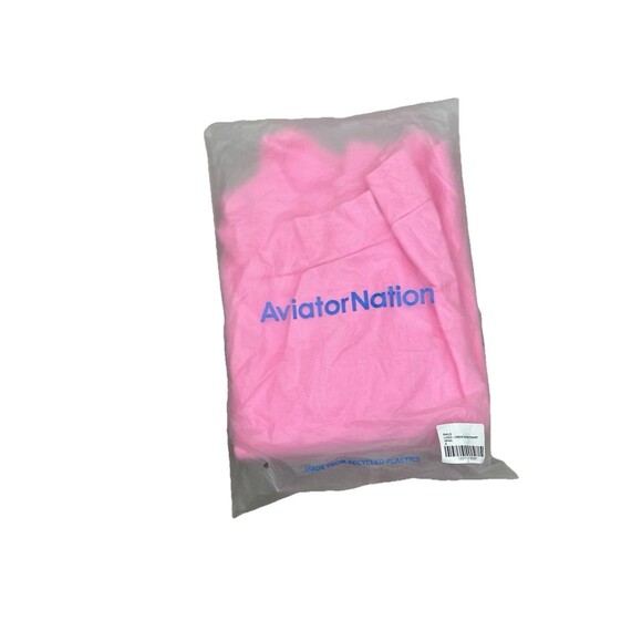 Aviator Nation Relaxed Logo Crew Sweatshirt Neon Pink Size S Unisex Pullover - Picture 4 of 7